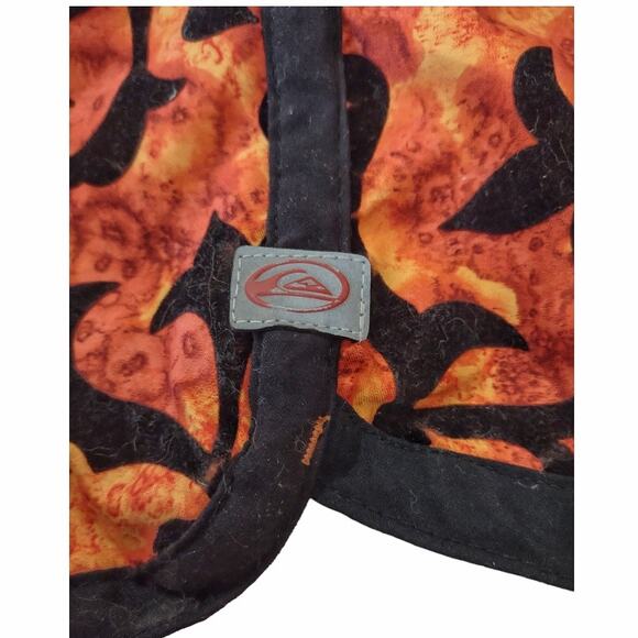 QUICKSILVER Men's Boardshorts Size 33 Fire Flame Print with Black Velvet Overlay - Picture 2 of 9